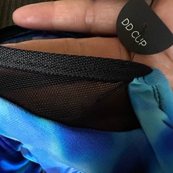 Miraclesuit Ursula 10DD Cups Tankini Layered Shaper Top Slimming Blue 6539427 - Picture 11 of 12